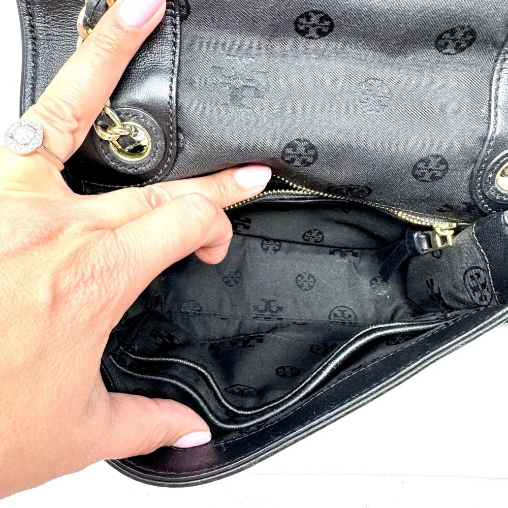 Tory Burch Alexa Medium Convertible Shoulder Bag - Black Quilted Leather